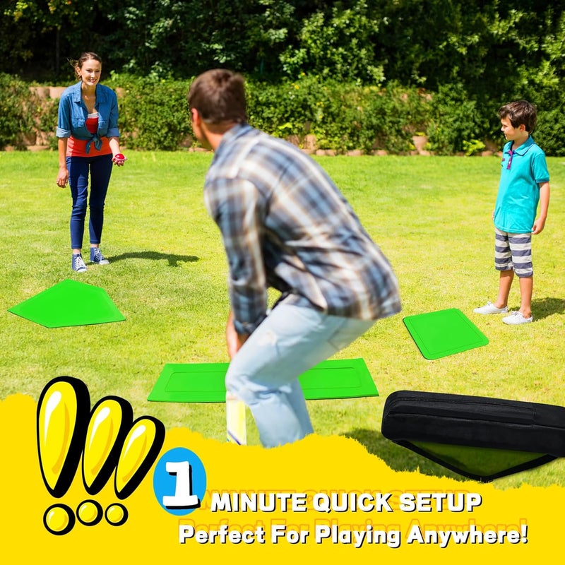 Lolyer Baseball Bases for Yard - 3 Throw Down Bases 1 Homeplate 1 Pitching Rubber with Baseball Bases Bag for Kids Practice, Rubber Bases for Kickball Baseball Play - Image 5